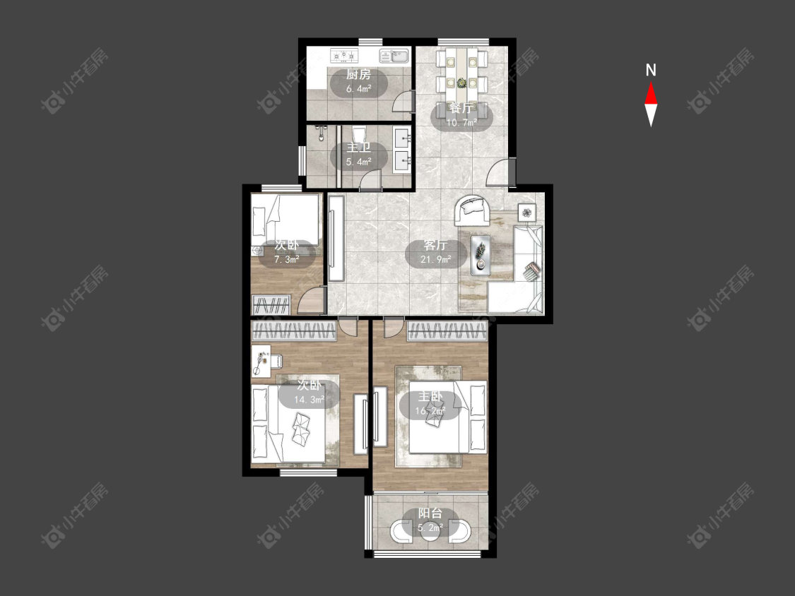 常州华苑二村B区在售二手房源户型图_小牛看房