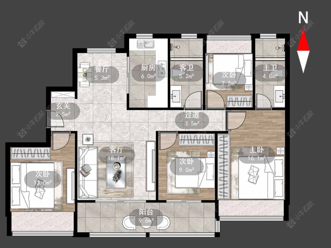 常州美的翰林府在售二手房源户型图_小牛看房