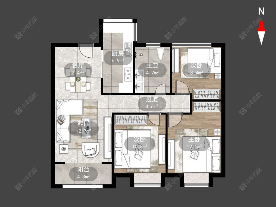 常州港悦府在售二手房源户型图_小牛看房