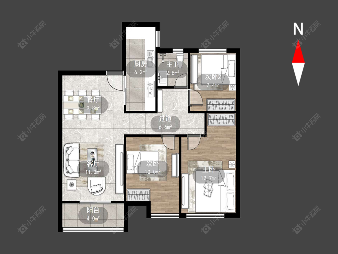 常州中海龙城花园南区在售二手房源户型图_小牛看房