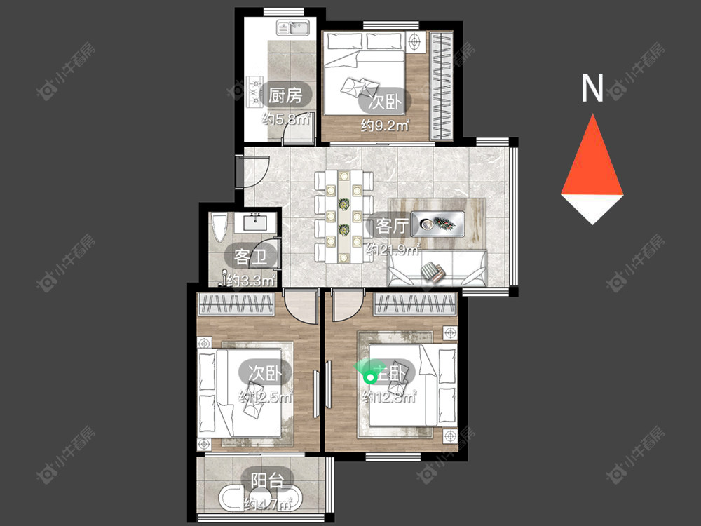 常州蓝天花园西区在售二手房源户型图_小牛看房