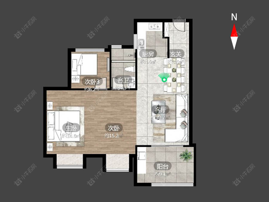 常州路劲城市印象在售二手房源户型图_小牛看房