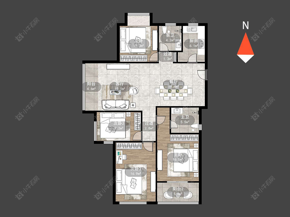 常州聚湖半岛在售二手房源户型图_小牛看房