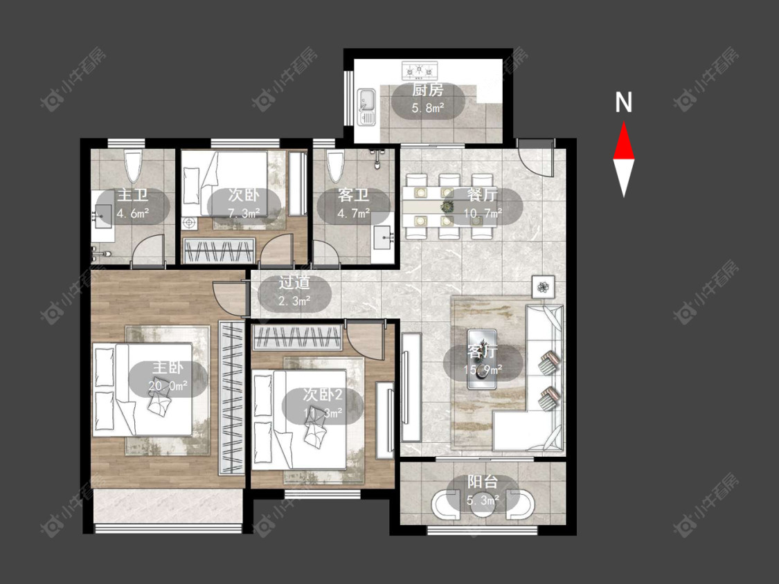 常州新欣嘉园在售二手房源户型图_小牛看房