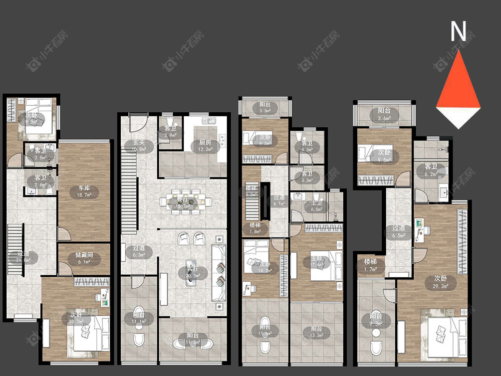 常州莱蒙城别墅区在售二手房源户型图_小牛看房