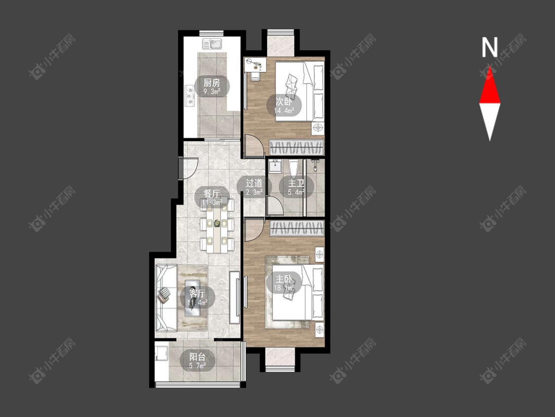 常州太湖明珠苑北区在售二手房房源户型图_小牛看房