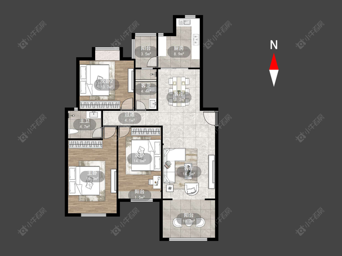 常州大名城西区在售二手房源户型图_小牛看房