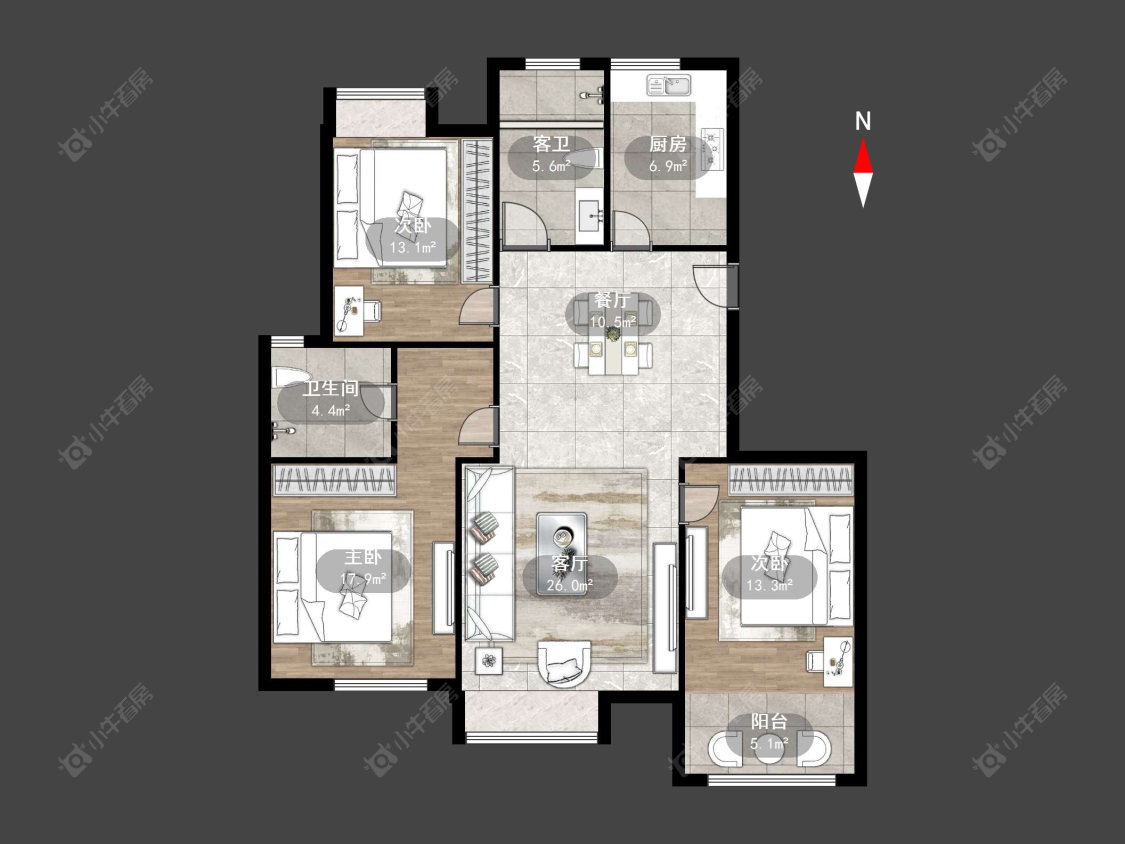 常州金海花苑在售二手房源户型图_小牛看房