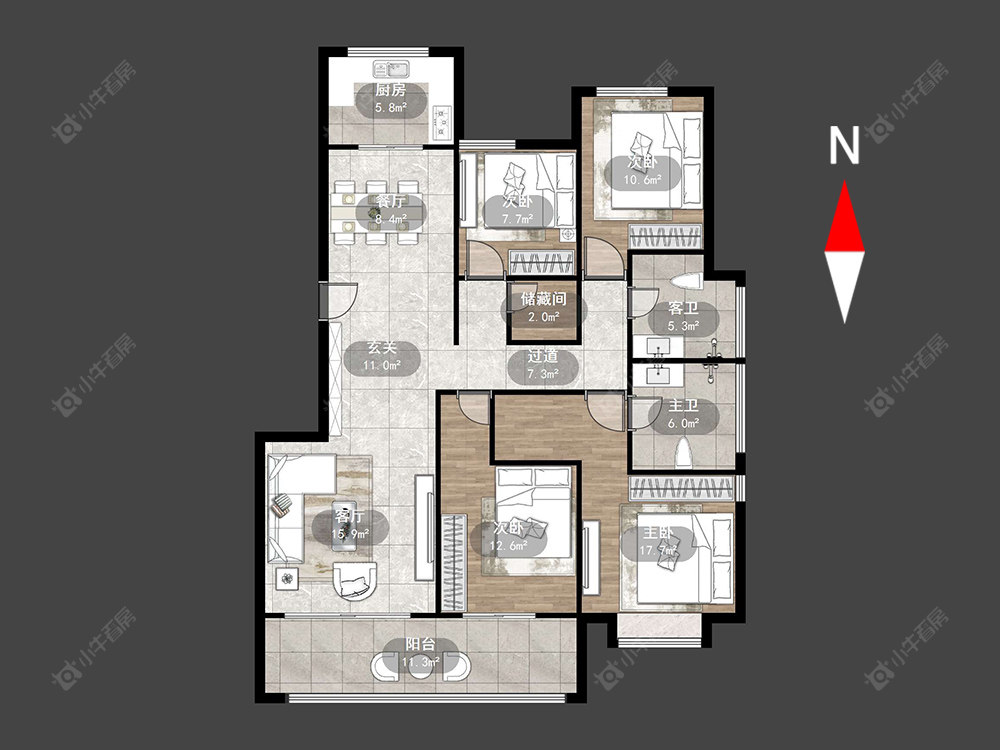 常州绿城江南里在售二手房源户型图_小牛看房