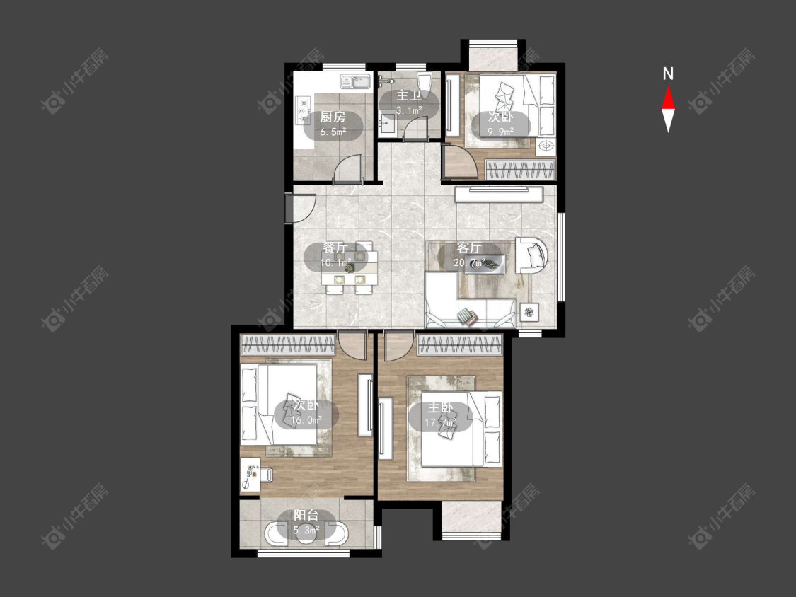 常州九洲里花园一区在售二手房源户型图_小牛看房