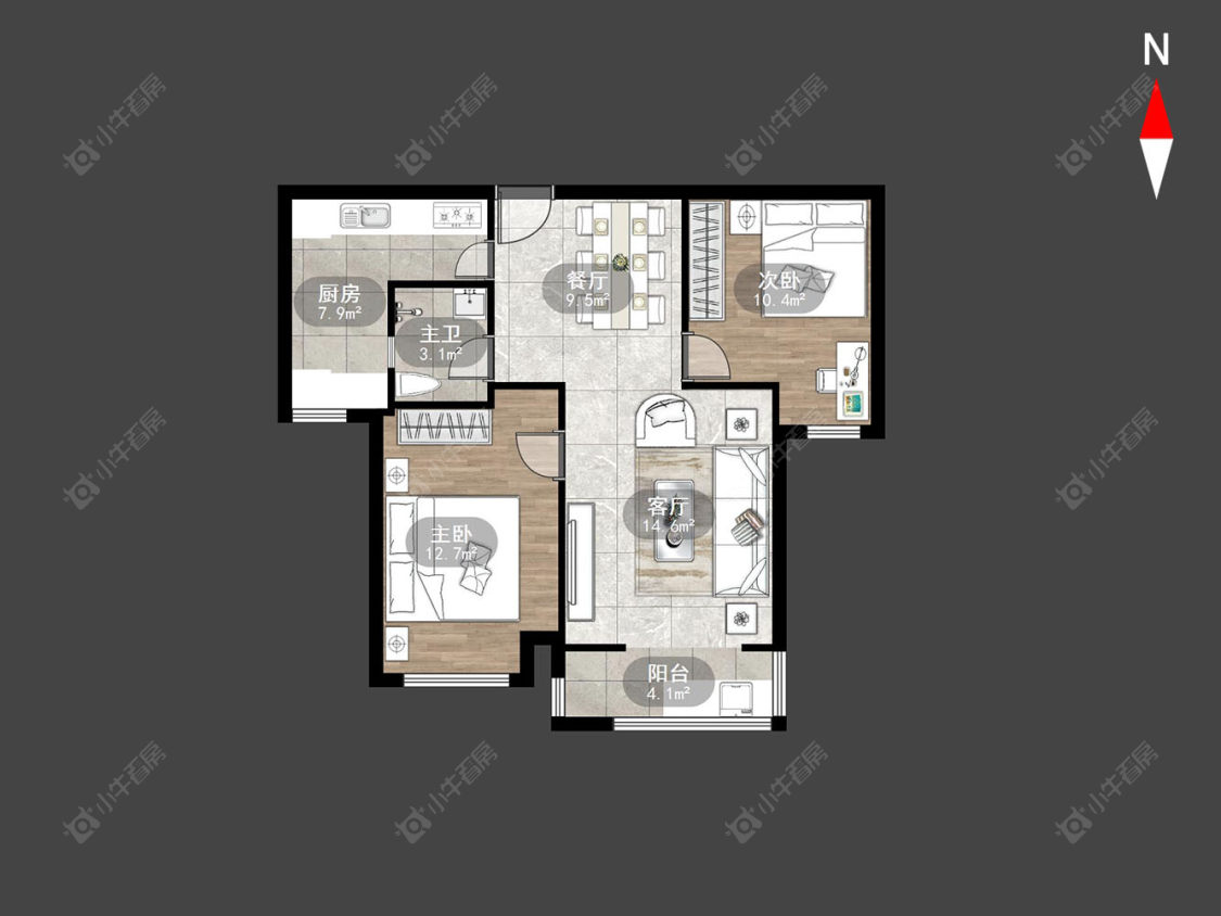 常州宝龙国际花园二期在售二手房源户型图_小牛看房
