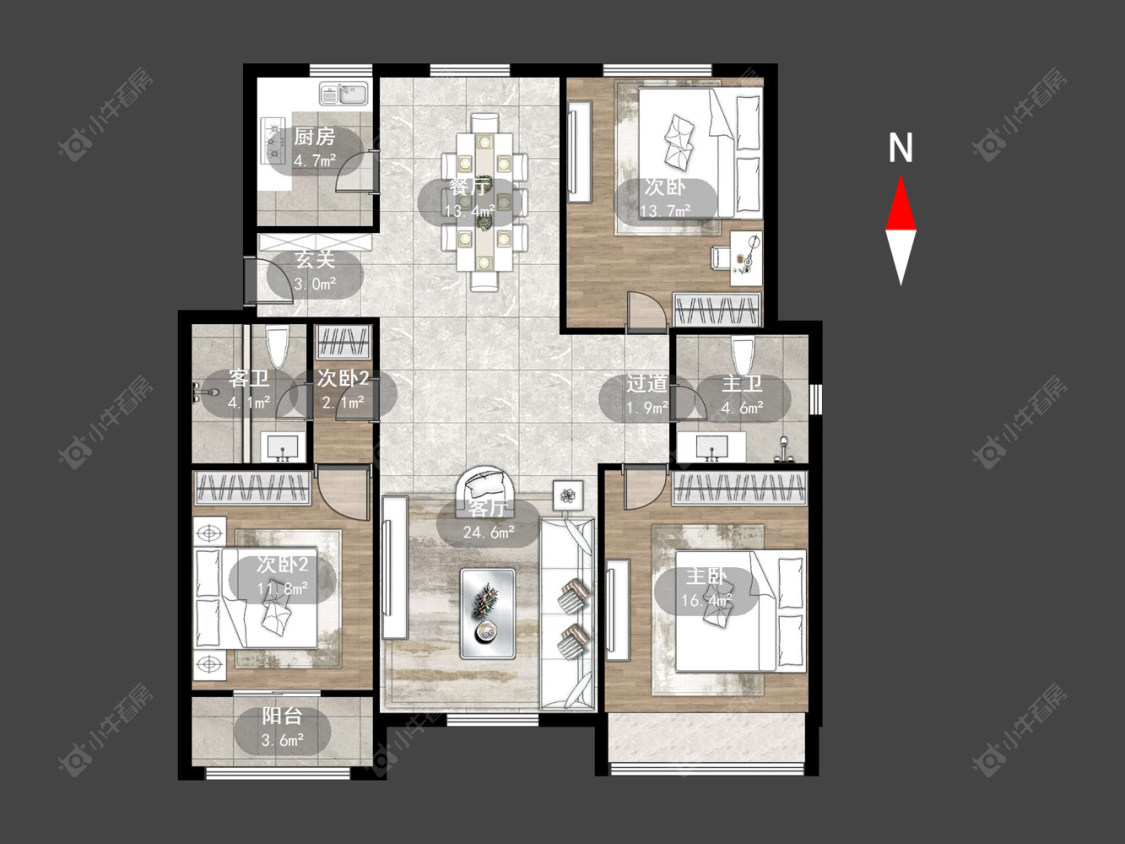 常州新龙花苑西区在售二手房源户型图_小牛看房