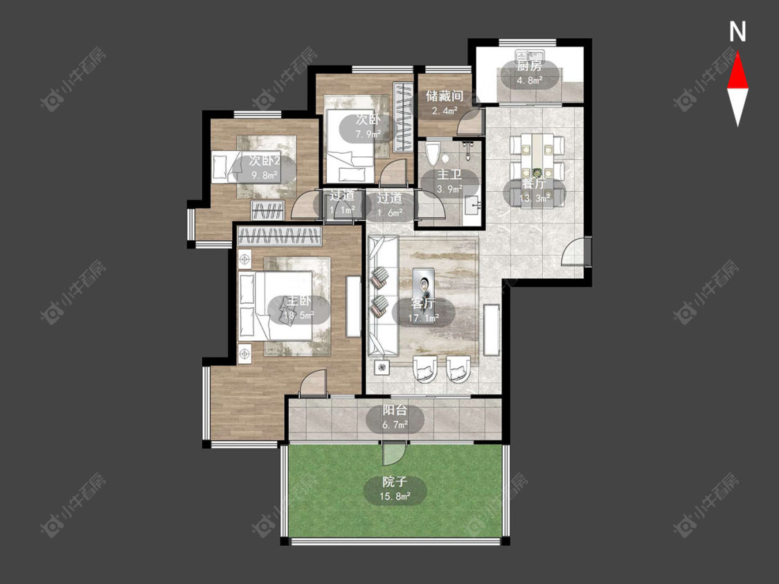 常州景瑞曦城在售二手房源户型图_小牛看房