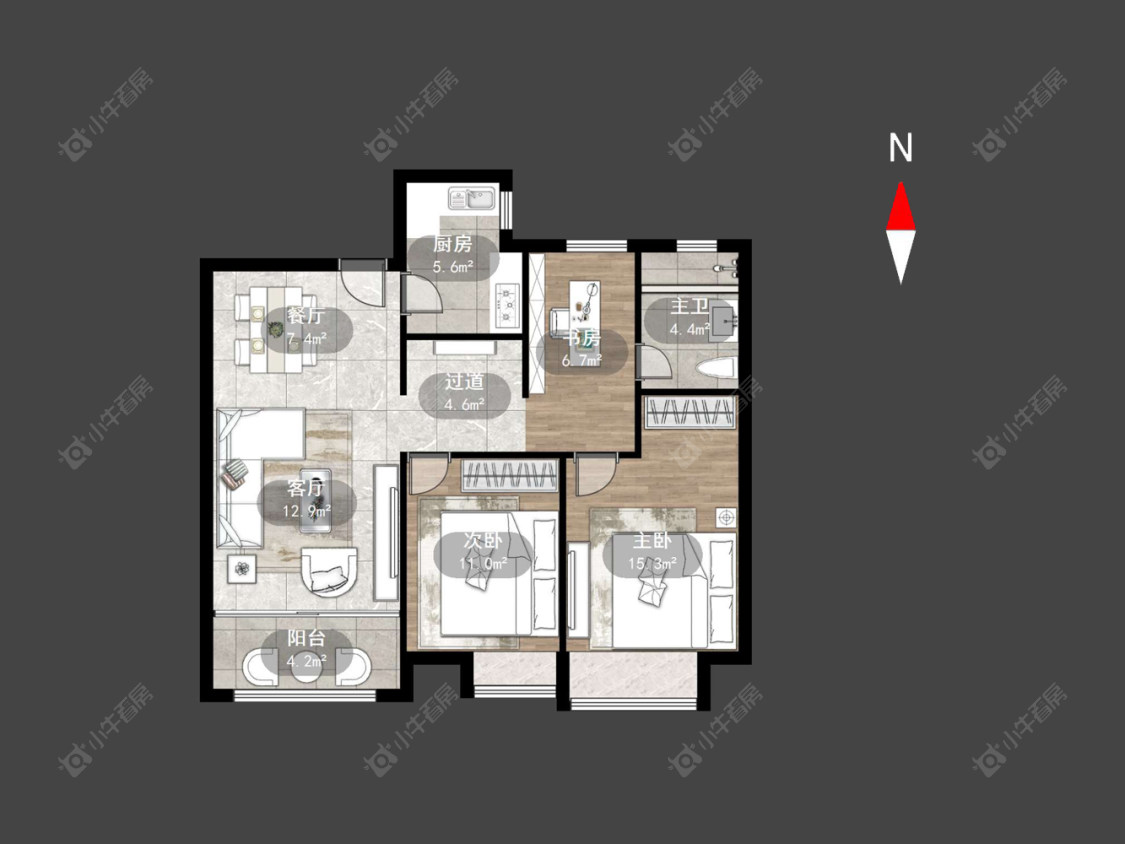 常州中海锦珑湾在售二手房源户型图_小牛看房