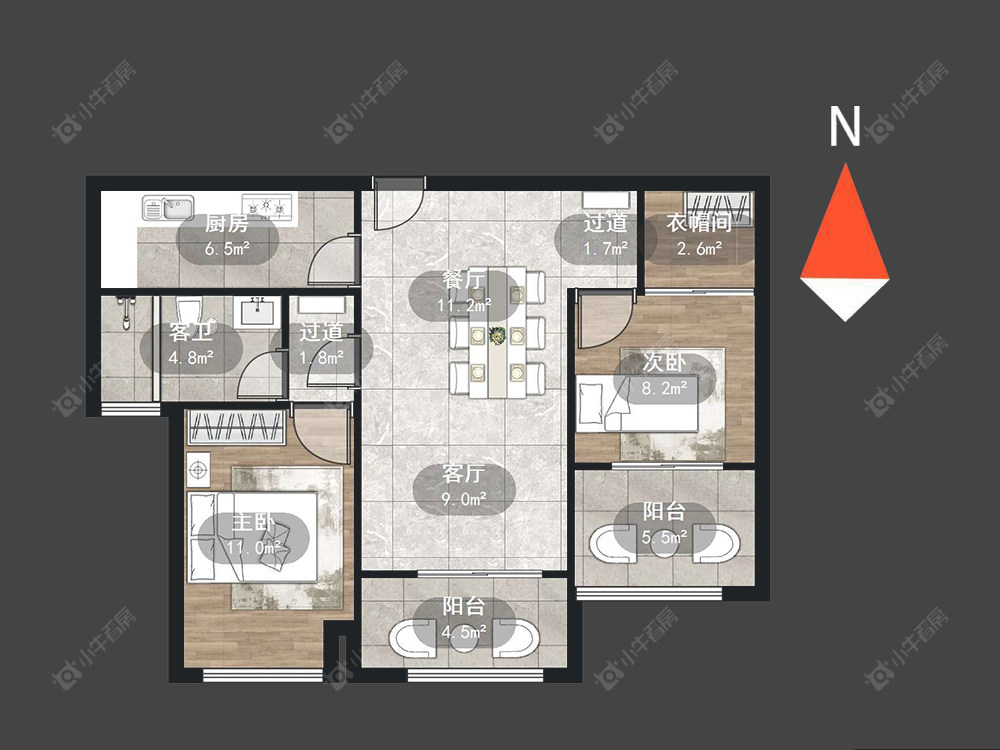 常州檀香湾在售二手房源户型图_小牛看房