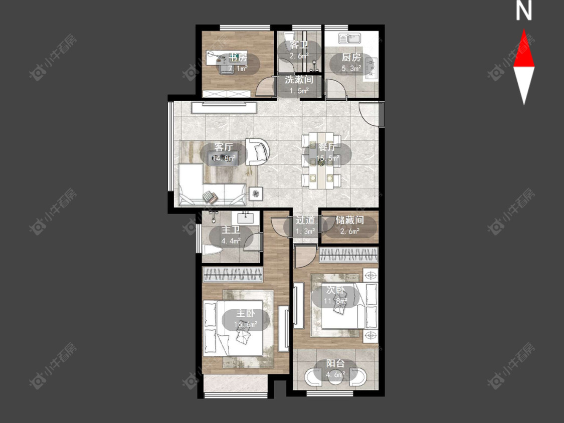 常州港龙紫荆城在售二手房源户型图_小牛看房