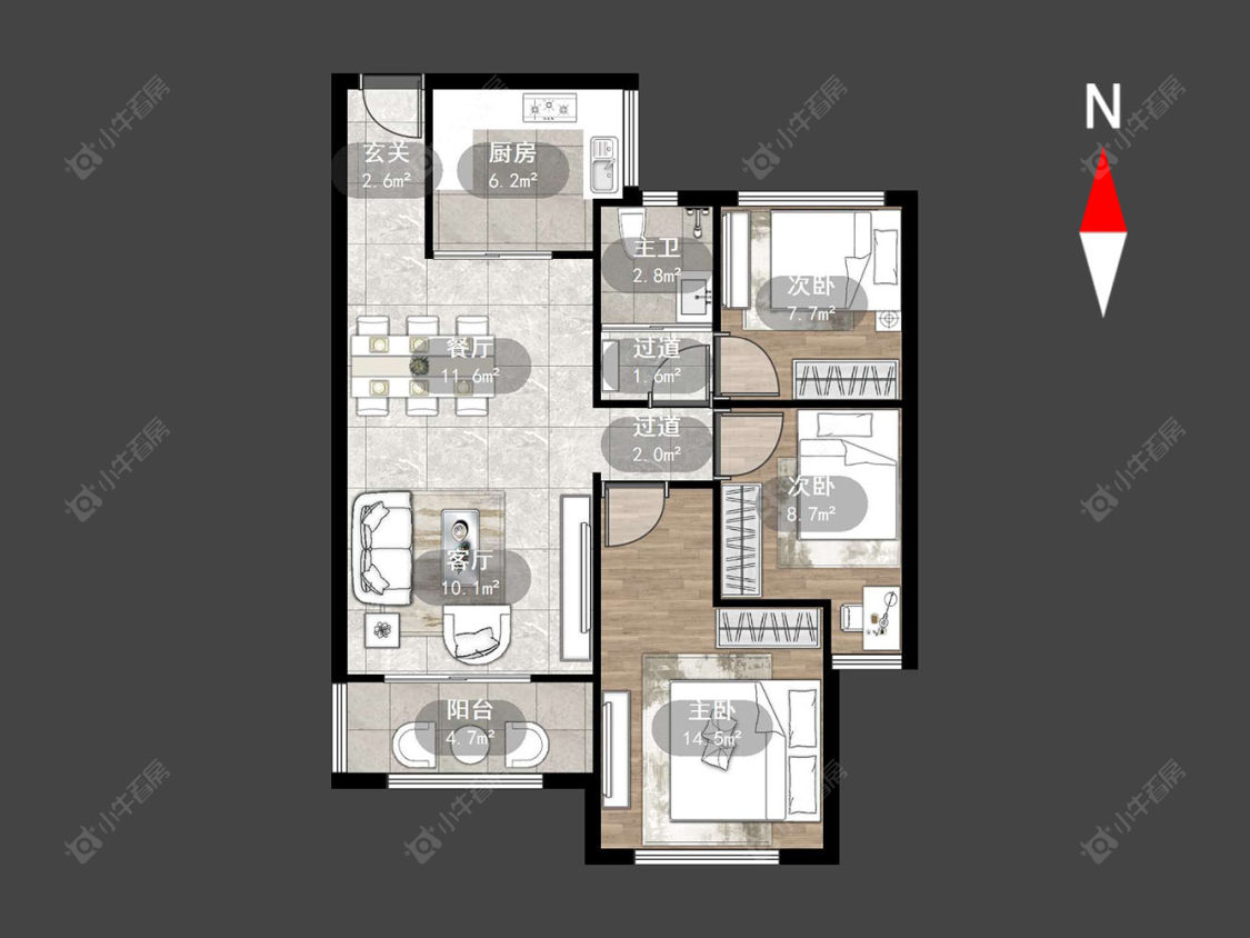 路劲城三期房源户型图 常州路劲城三期在售二手房源户型图_小牛看房