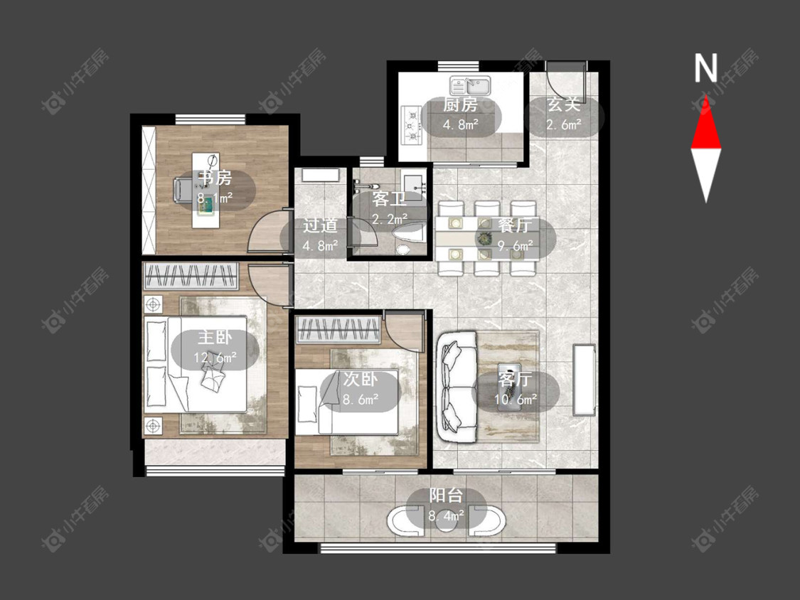 中梁金科启宸房源户型图 常州中梁金科启宸在售二手房源户型图_小牛看房