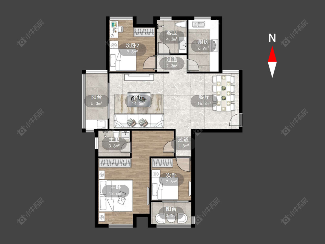 新城尚东区花园西区房源户型图 常州新城尚东区花园西区在售二手房源户型图_小牛看房