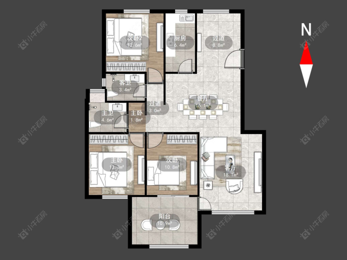 常州奥林匹克花园在售二手房源户型图_小牛看房