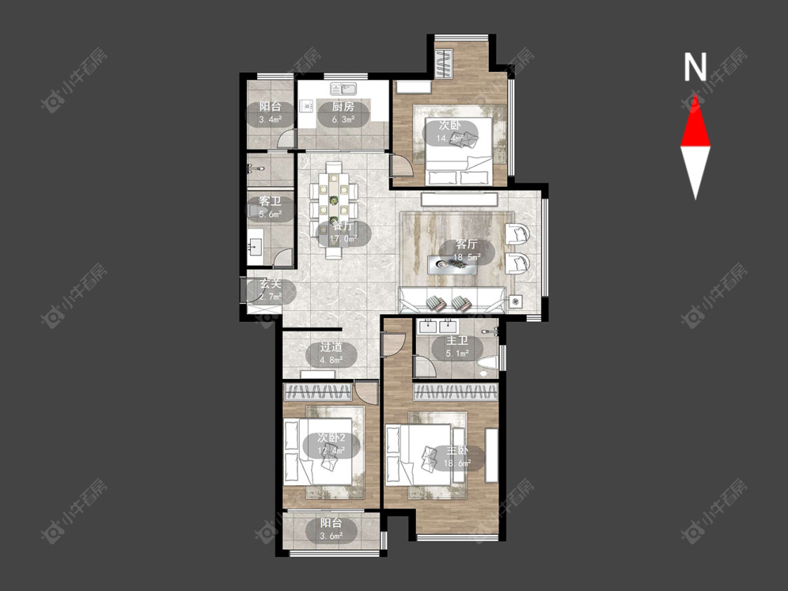 九洲花园一期房源户型图 常州九洲花园一期在售二手房源户型图_小牛看房