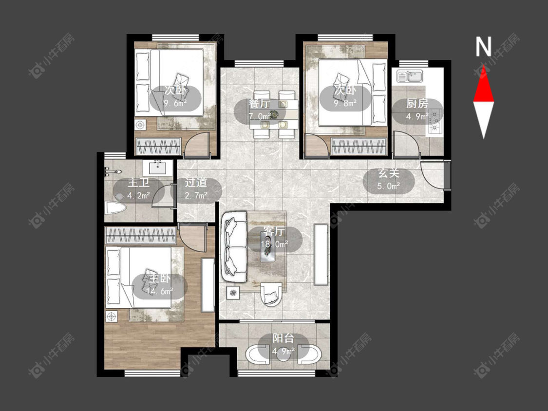 常州新城春天里在售二手房源户型图_小牛看房