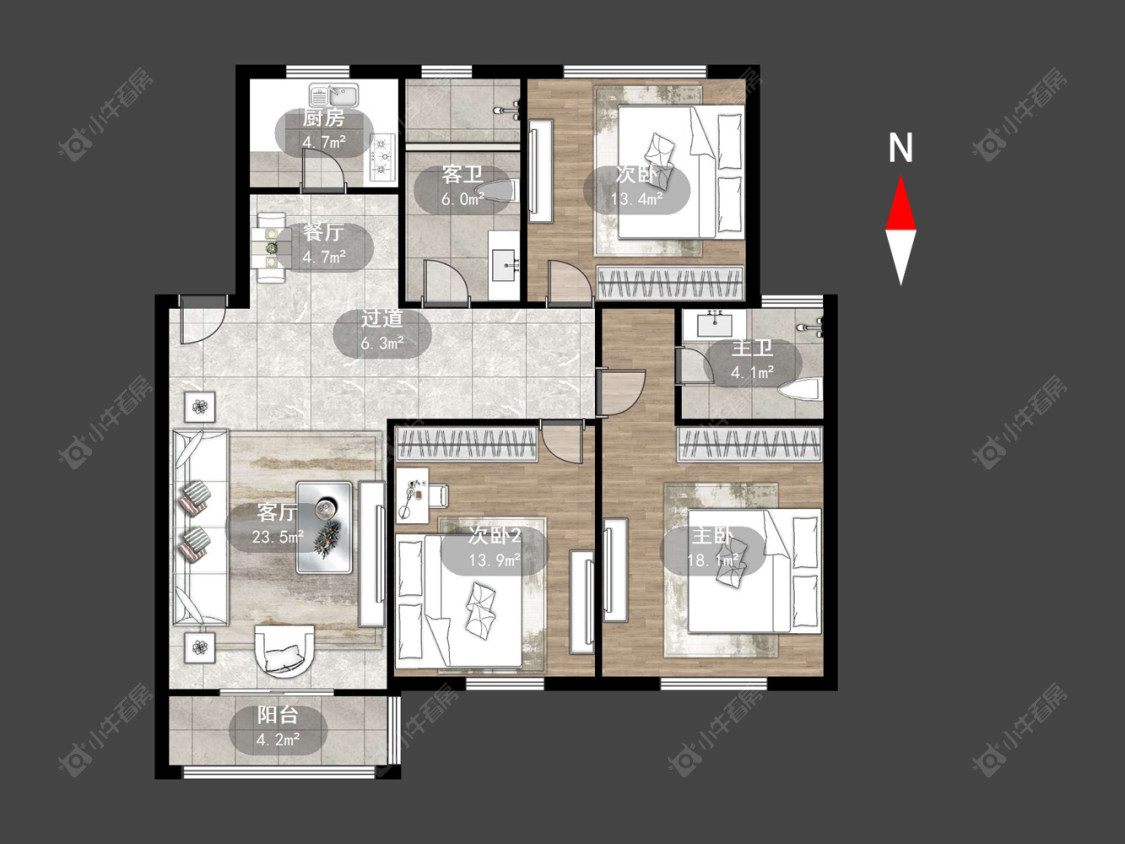 百馨苑南苑房源户型图 常州百馨苑南苑在售二手房源户型图_小牛看房