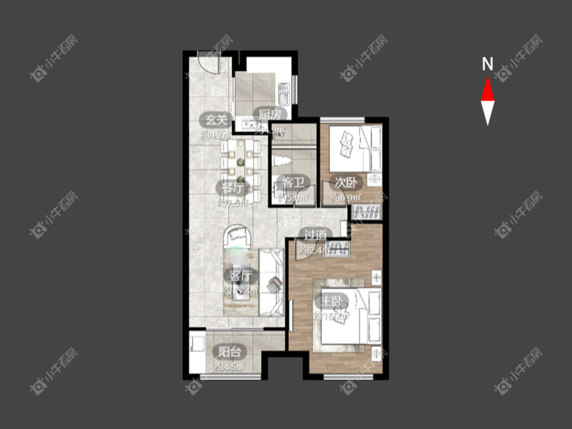常州海华花园在租房源户型图_小牛看房