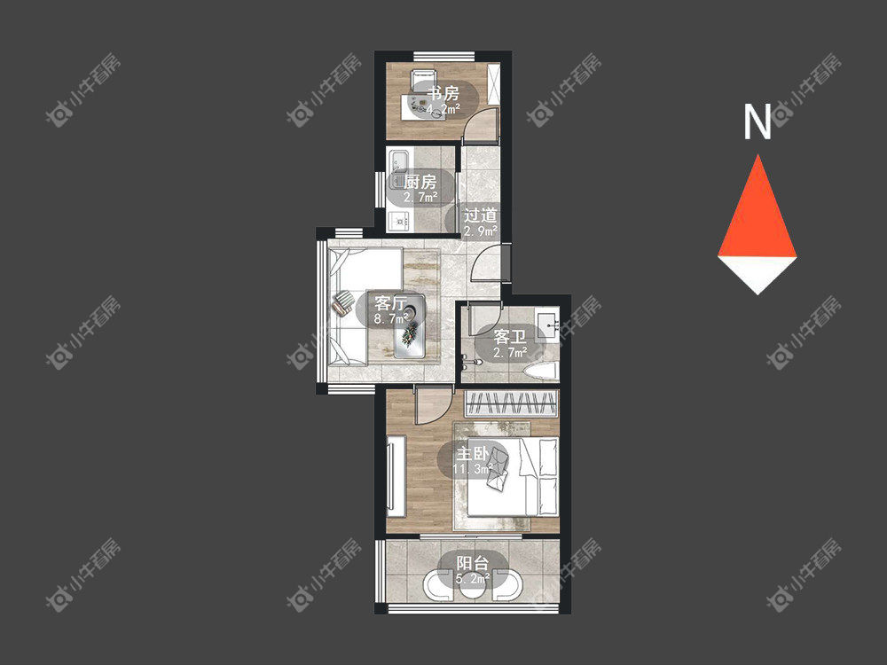 常州蓝天花园西区在租房源室内图_小牛看房