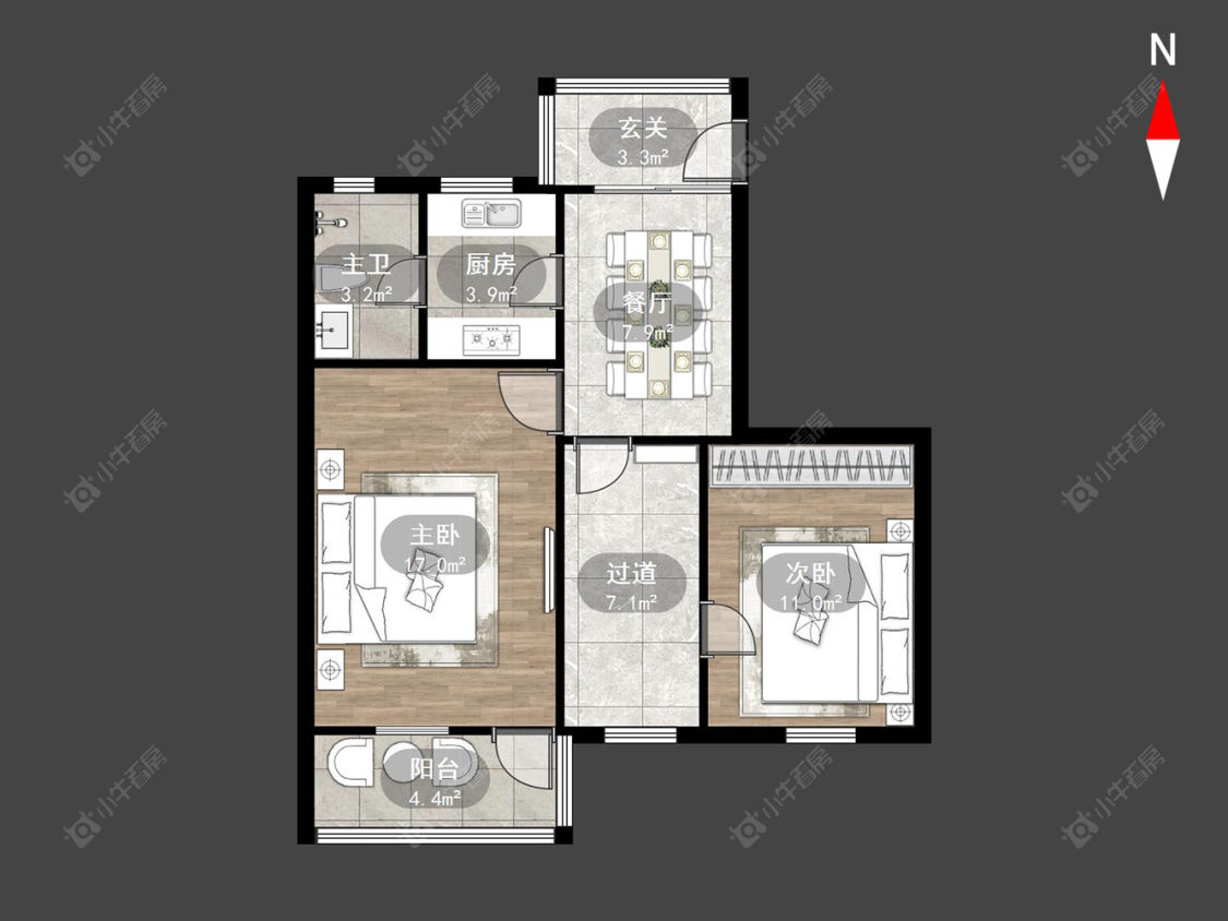 常州北建新村在售二手房房源户型图_小牛看房