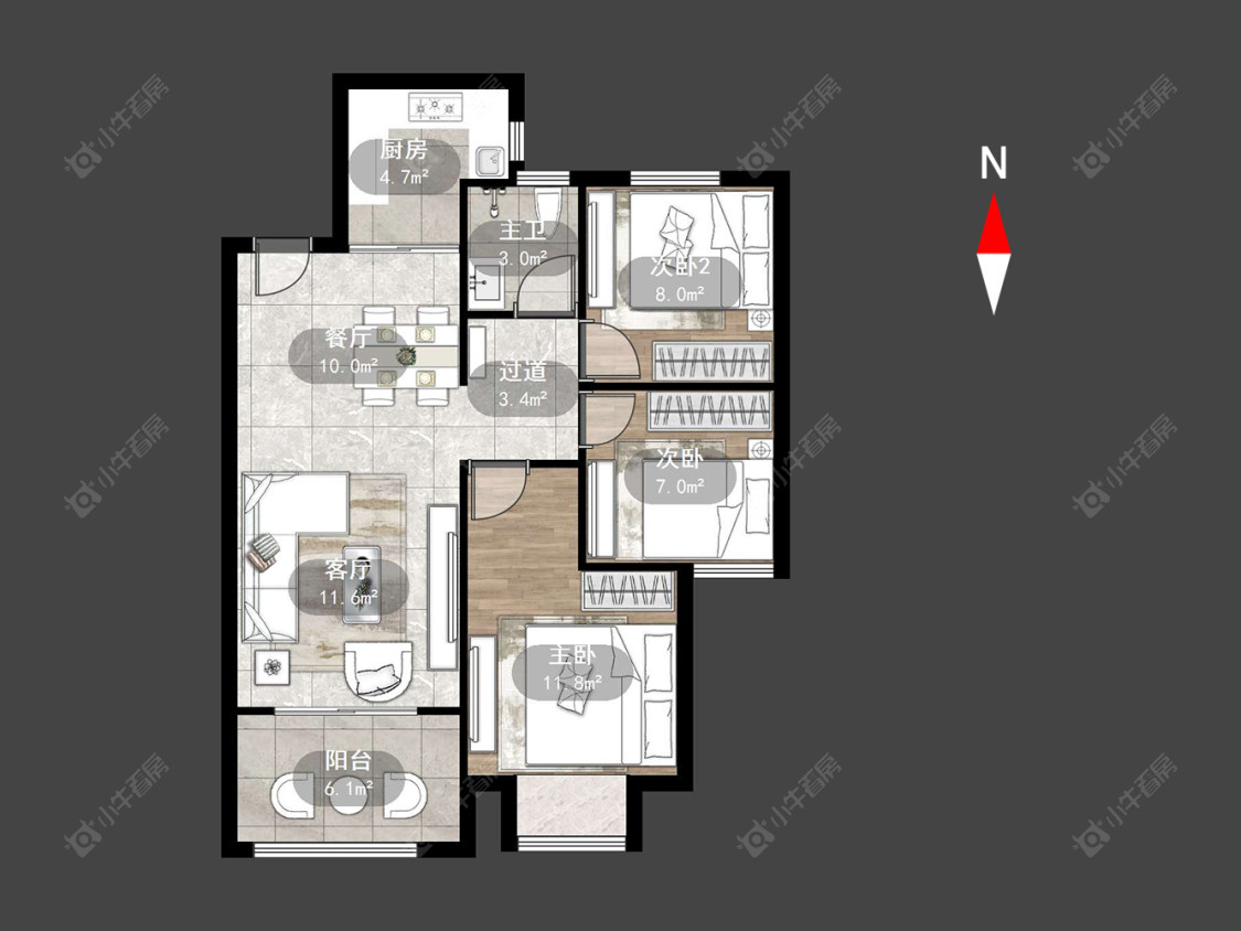 新城黑牡丹·世纪之光房源户型图 常州新城黑牡丹·世纪之光在售二手房源户型图_小牛看房