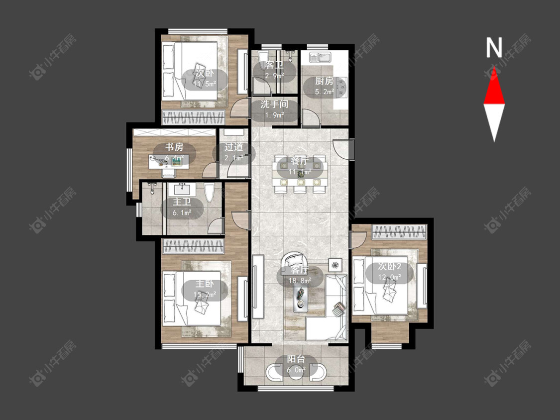 常州九洲花园二期在售二手房源户型图_小牛看房
