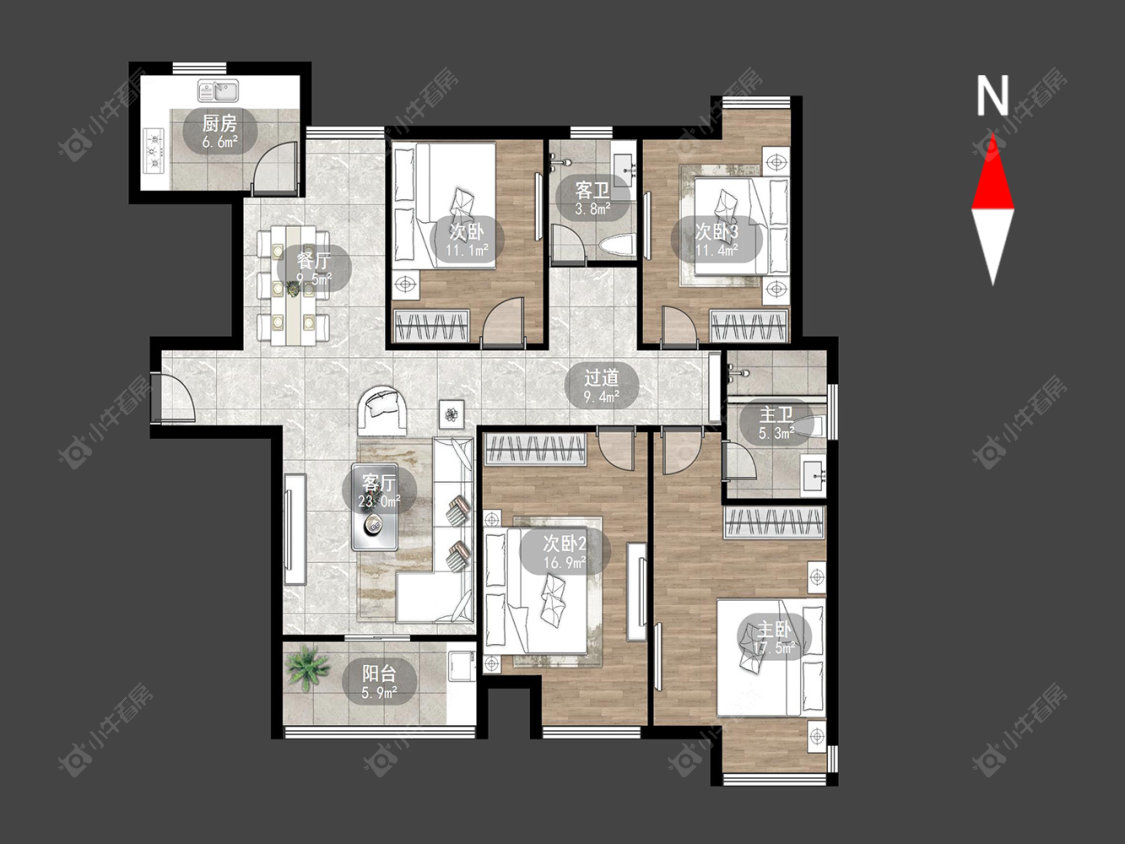 常州新城蓝钻苑南区在售二手房源户型图_小牛看房