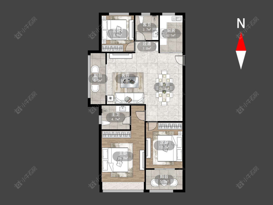 常州牡丹水岸国际在售二手房源户型图_小牛看房