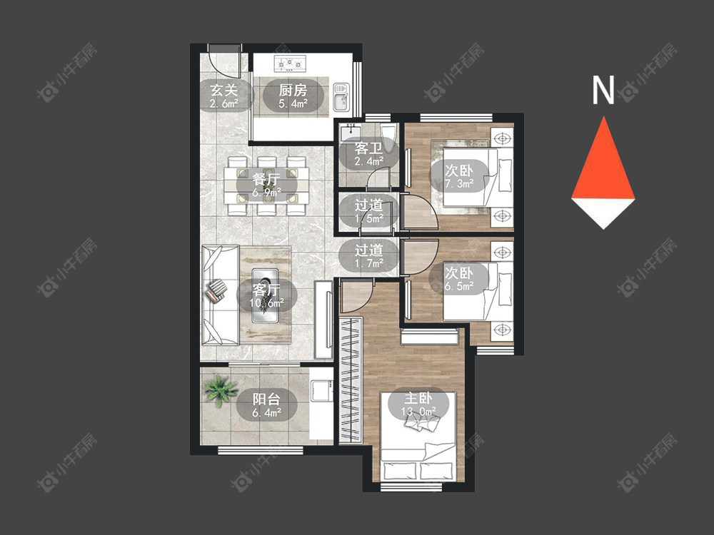 常州路劲城市主场在售二手房源户型图_小牛看房