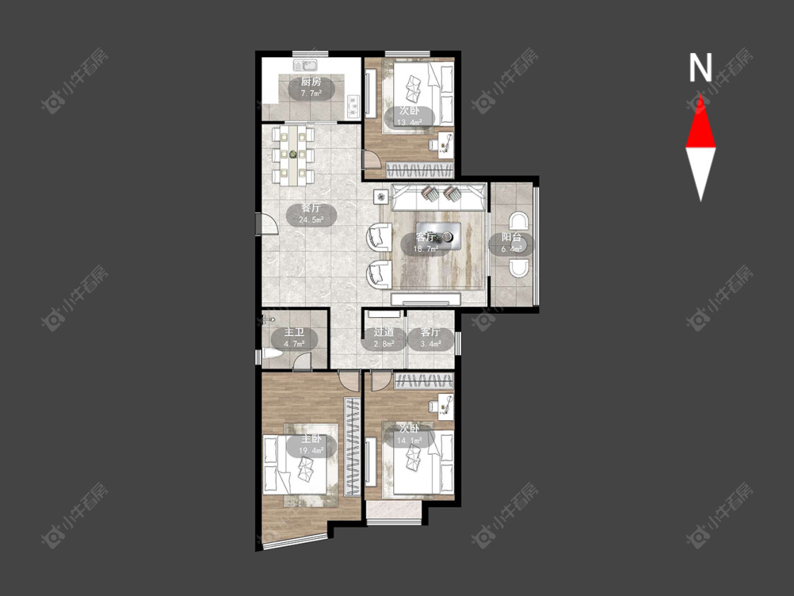 常州中央花园在售二手房源户型图_小牛看房