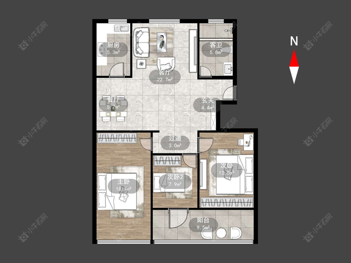 常州竹林新村在售二手房源户型图_小牛看房