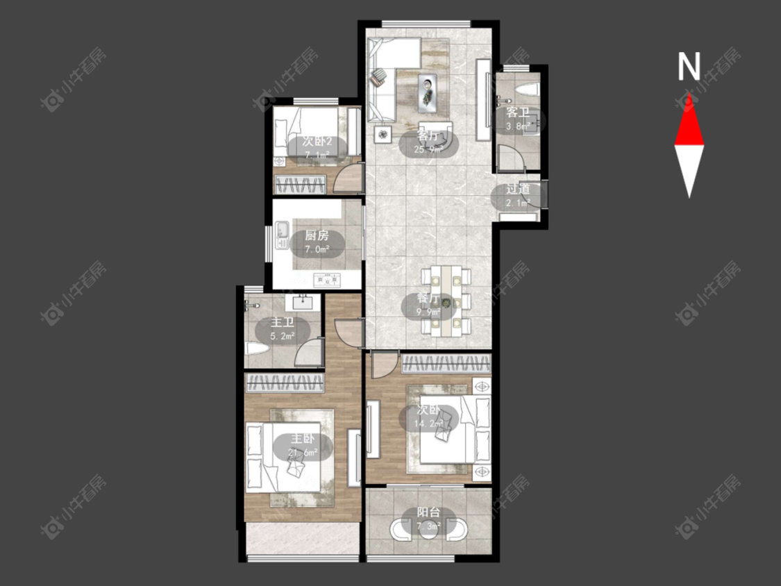 凤凰湖花园房源户型图 常州凤凰湖花园在售二手房源户型图_小牛看房