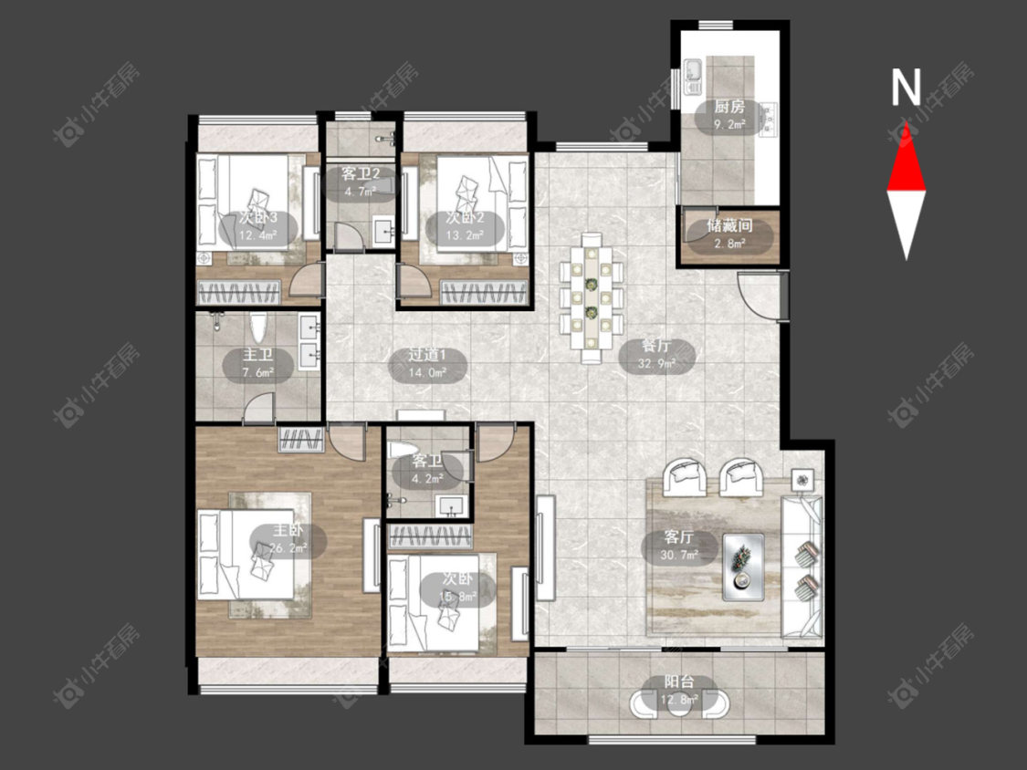 常州蔚蓝天地三四期在售二手房源户型图_小牛看房