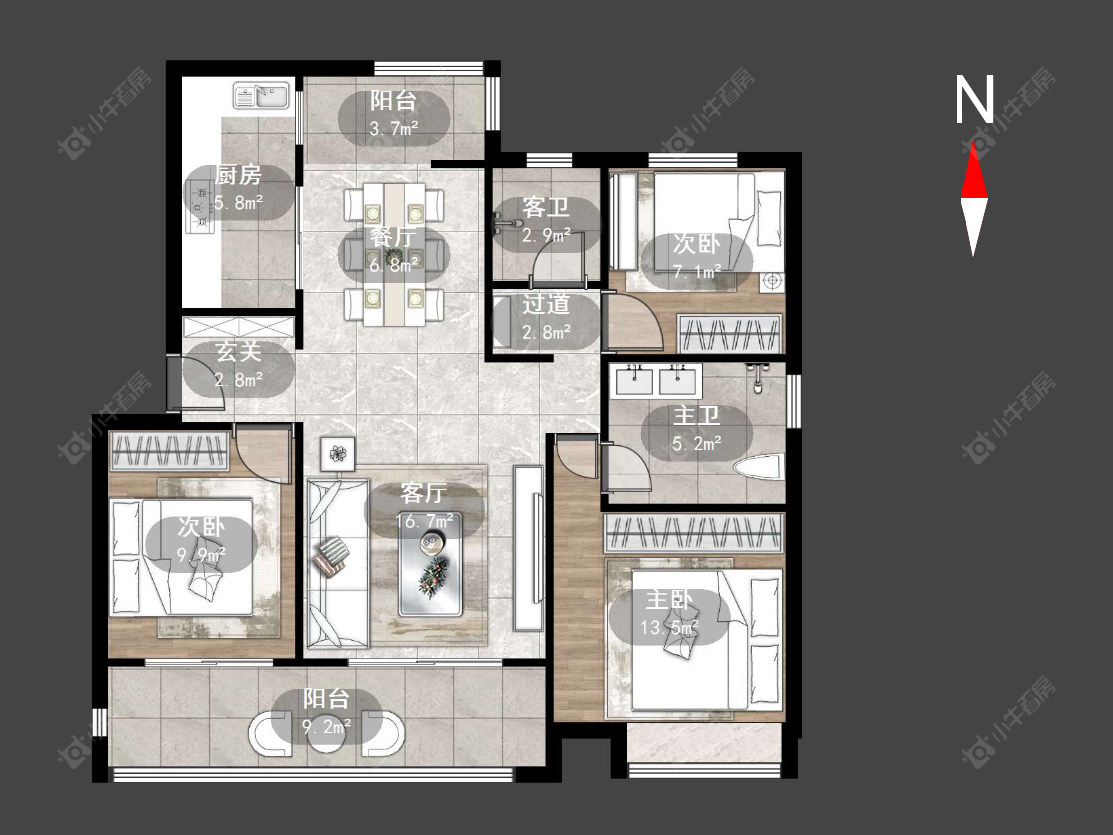 常州龙运天城在售二手房源户型图_小牛看房
