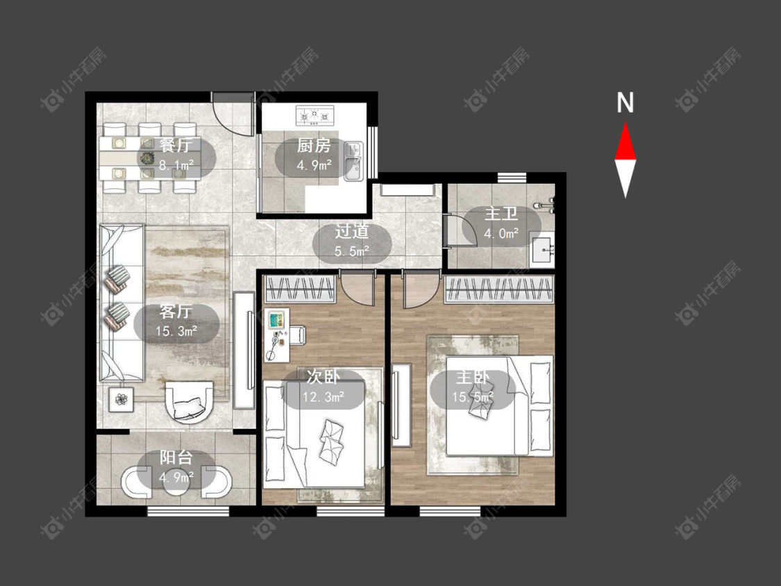 常州白马公馆在售二手房源户型图_小牛看房