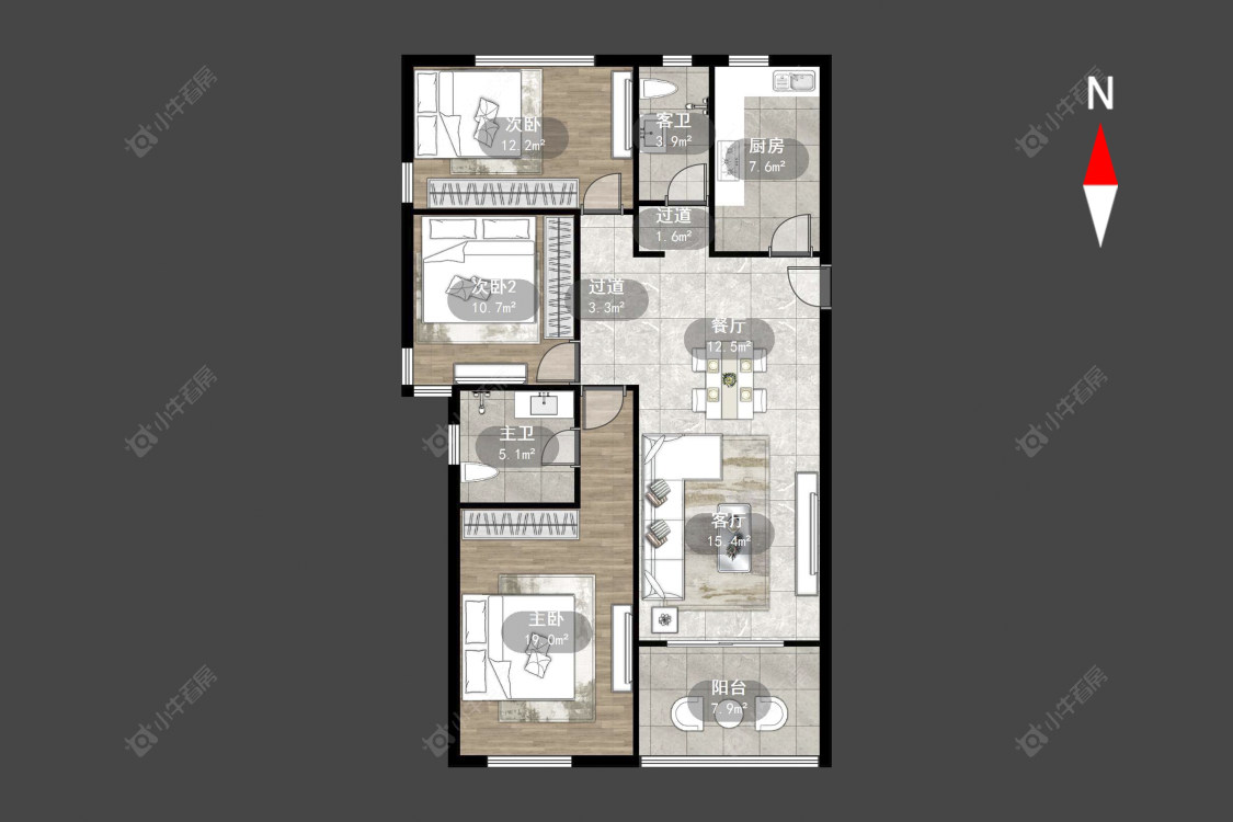 绿地香颂花园房源户型图 常州绿地香颂花园在售二手房源户型图_小牛看房