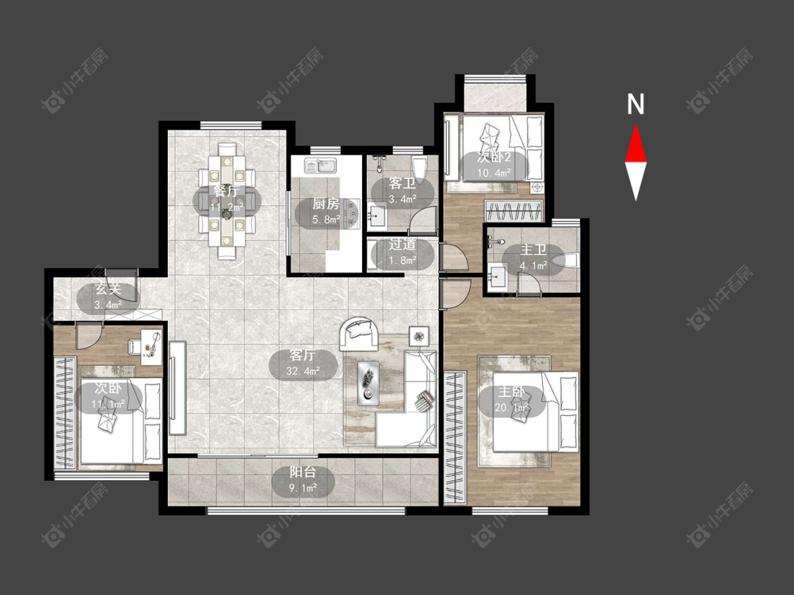 常州璟尚雅宸在售二手房源户型图_小牛看房