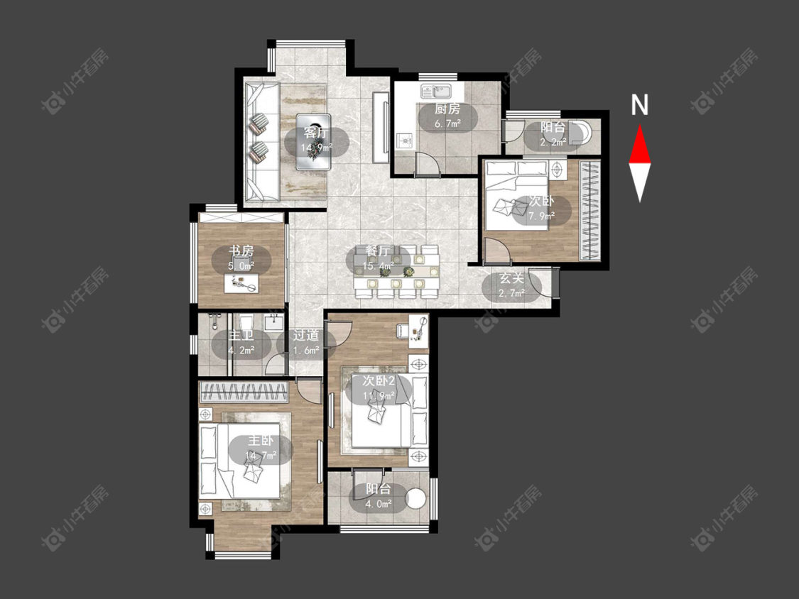 常州九洲花园一期在售二手房源户型图_小牛看房
