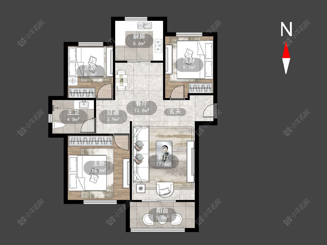 常州华润国际三期在售二手房源户型图_小牛看房