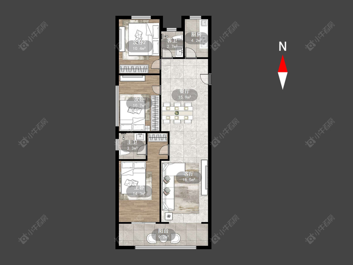 常州新城黑牡丹·世纪之光在售二手房源户型图_小牛看房