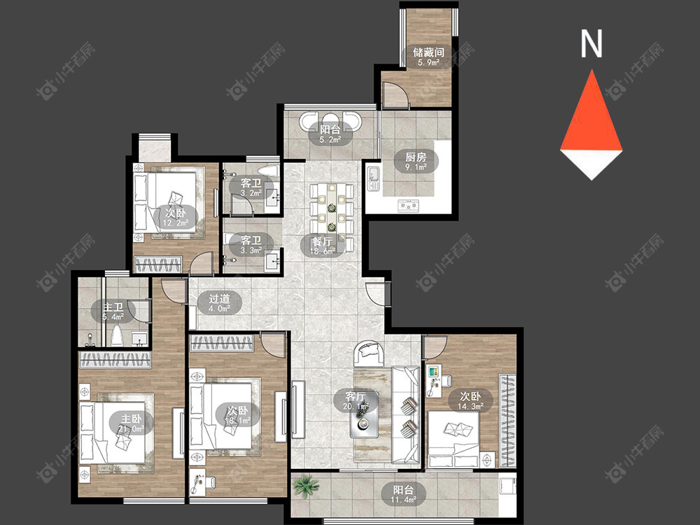 常州凯尔锋度在售二手房源户型图_小牛看房