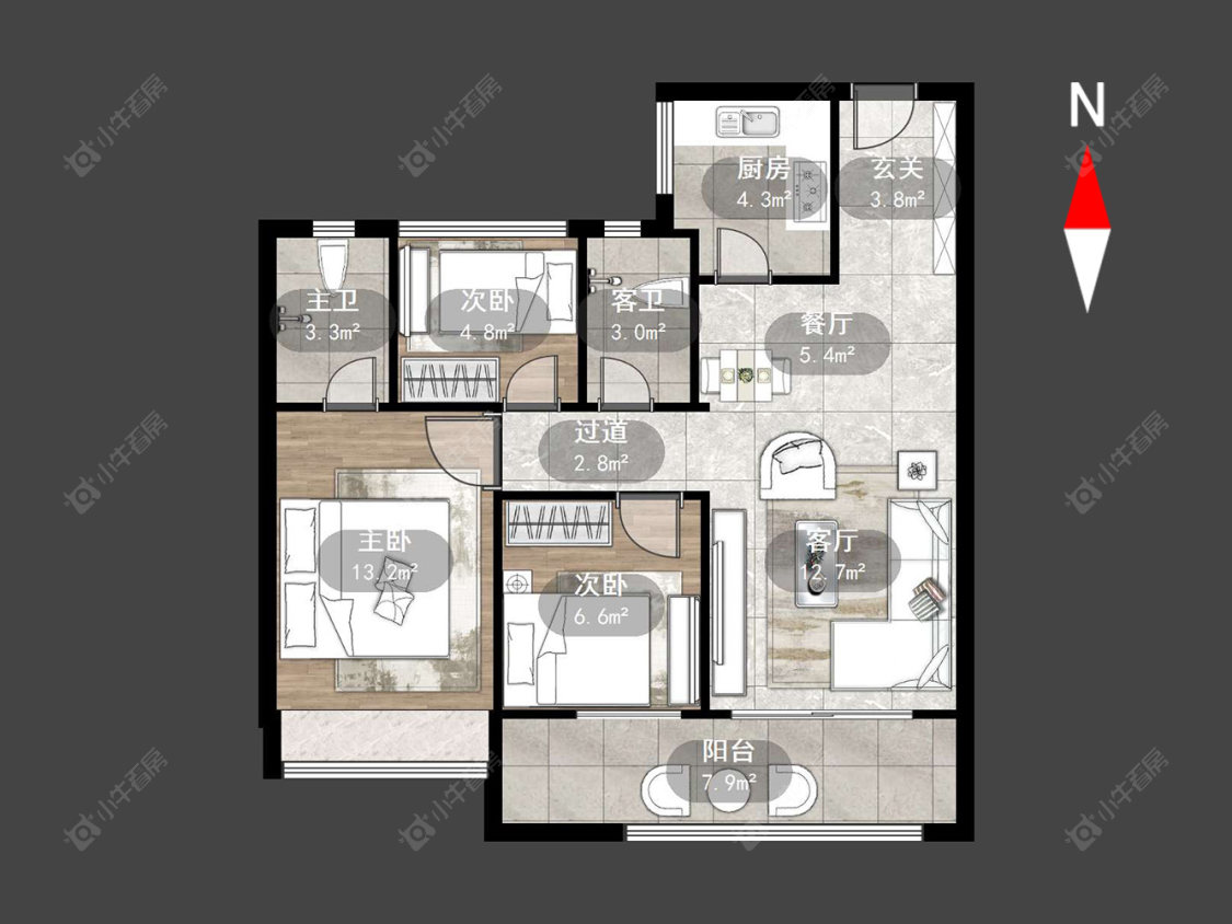 雅居乐湖光映月房源户型图 常州雅居乐湖光映月在售二手房源户型图_小牛看房
