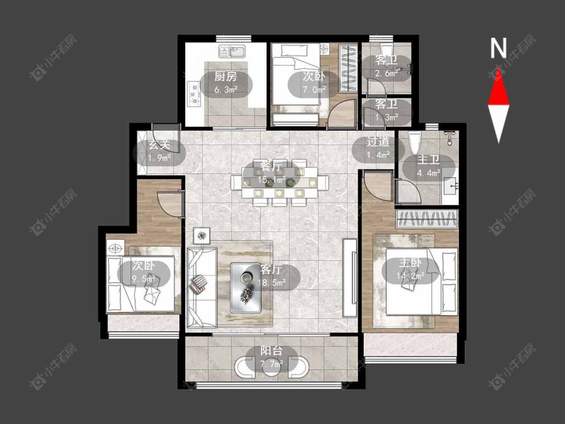 常州新城都荟在售二手房源户型图_小牛看房