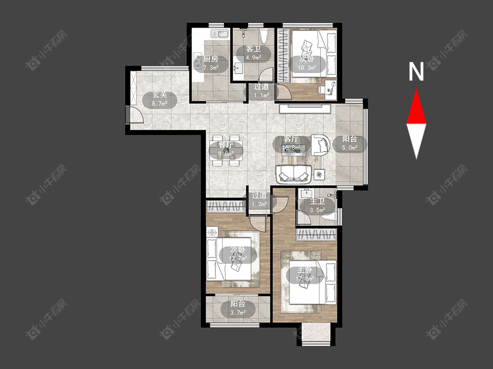 德禾豪景房源户型图 常州德禾豪景在售二手房源户型图_小牛看房